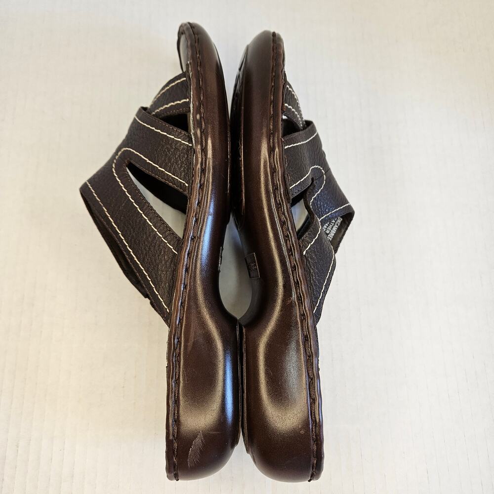Brown Leather Dockers Cambree Slip On Strappy Sandals Size 8.5M - Picture 4 of 9